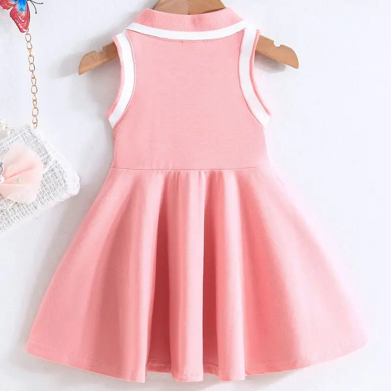 

Детское спортивное платье для девочек, дышащее спортивное теннисное платье без рукавов, комбинезон, плиссированная мини-юбка трапециевидной формы, спортивное платье для бадминтона