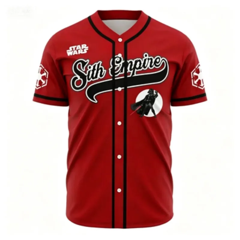 Korean Version Lazy Style Short Sleeved Cardigan Baseball Jersey Popular Anime Print Men's Versatile