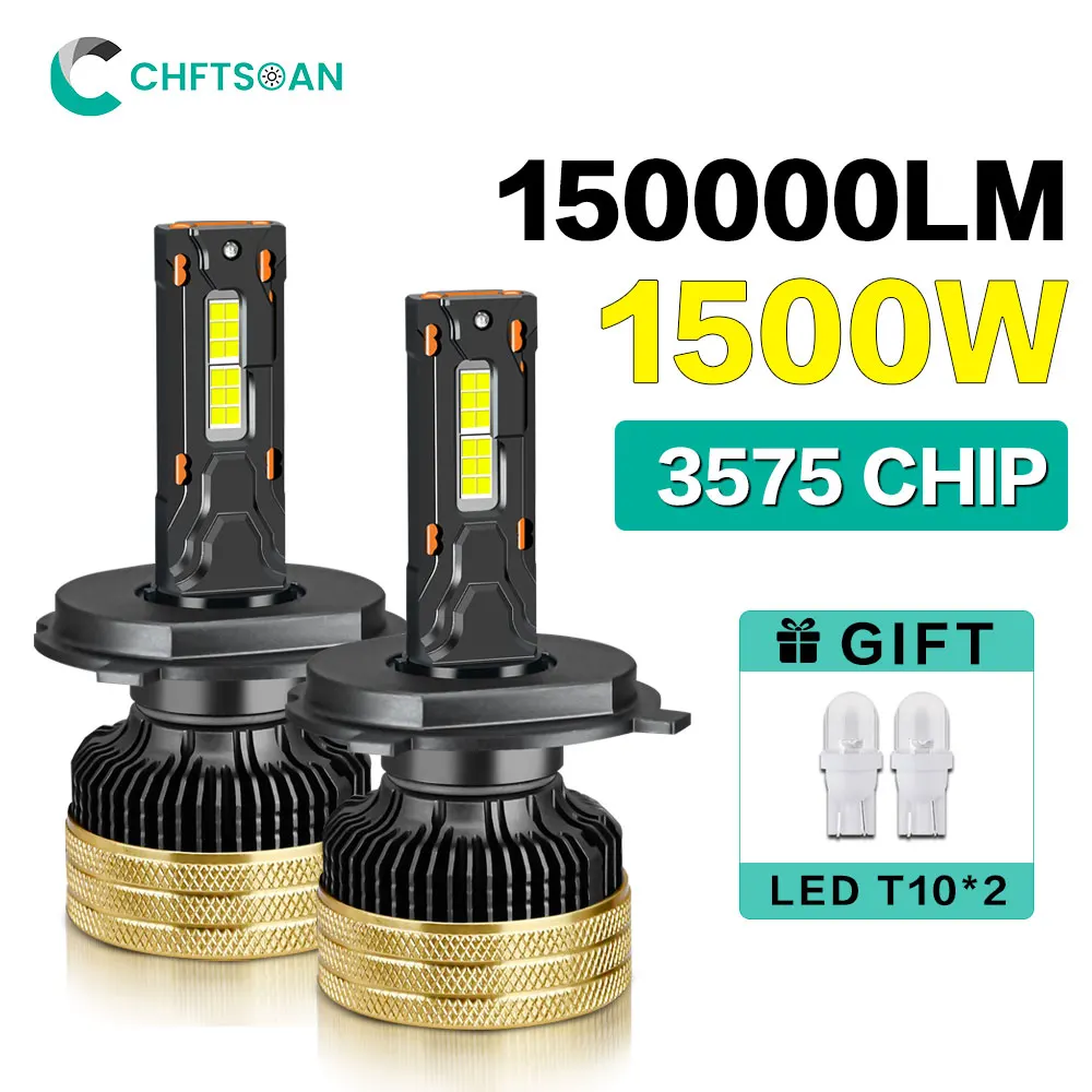 

Chftsoan High Power LED Headlight 1500W 150000LM Car Canbus Headlight H4 H7 H1 H11 9005 9006 9012 Auto Headlamp 6000K 10-32V