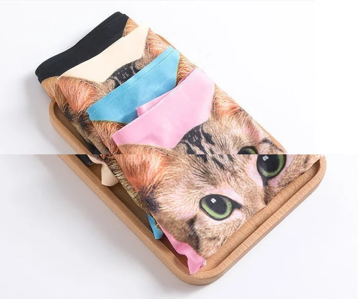 Brand 3D Cat Cartoon Girls Underwear Panties Kids Underwear Stretch Ice Silk Briefs Young Girls Underwear Calcinha Infant Panty