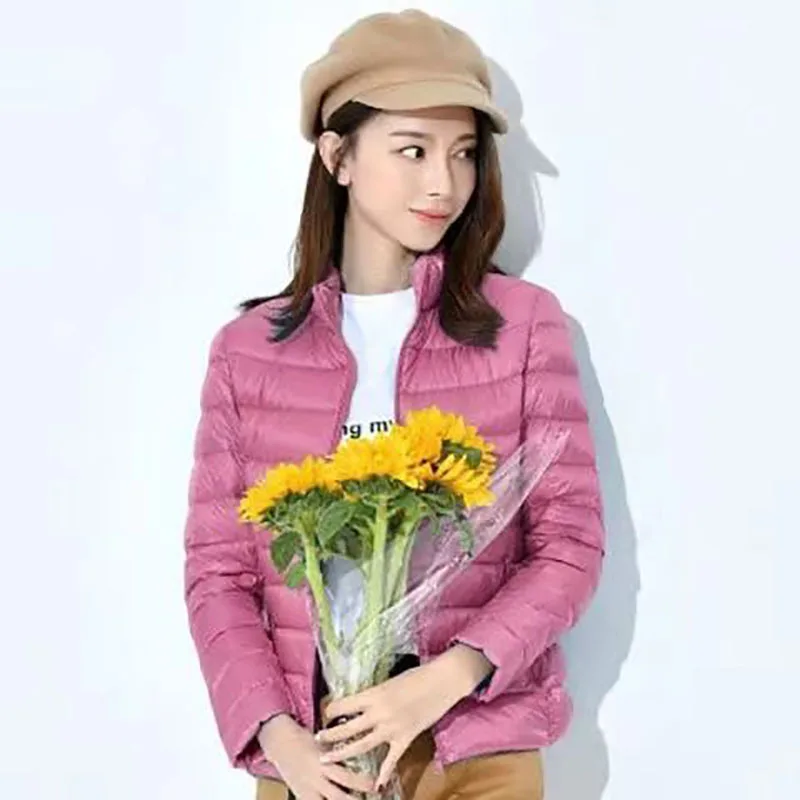 2026 woman new autumn winter women's down jacket hood short stand collar slim-fitting spring autumn women's coat cotton jacket