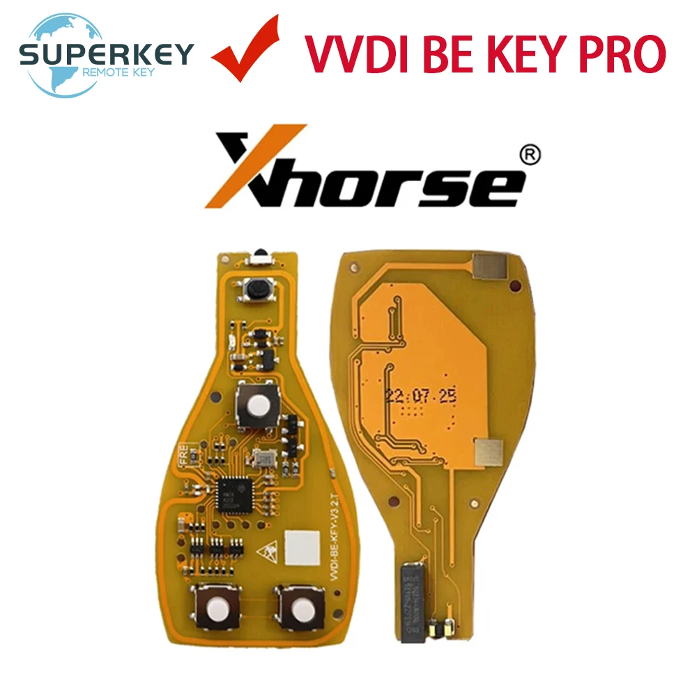 

3/4 Buttons Xhorse VVDI BE Key Pro For Mercedes Benz V3.2 PCB Remote Car Key Improved Version Smart 315MHz/433MHz Yellow Board