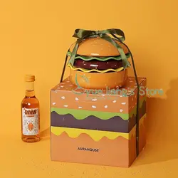5pcs/set Hamburger Bowl Plate Set Gift Box Beautifully Designed Plate Cute Tableware Gift for Salad Dessert Children's Rice Bowl
