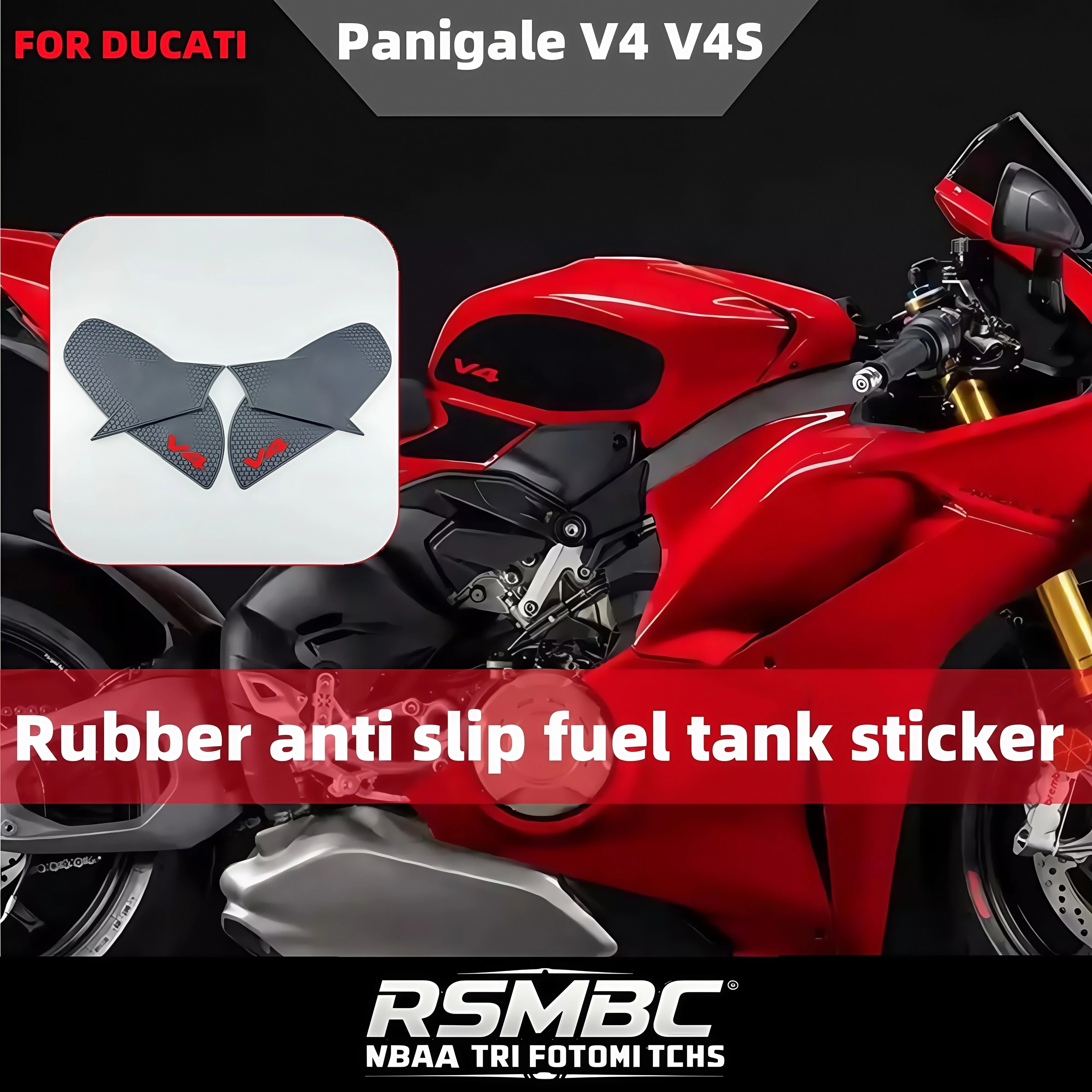 

Motorcycle Rubber Anti Slip Sticker DUCATI Panigale V4 V4S 2025 Anti Slip Side Fuel Tank Protection Pad Modification Accessories