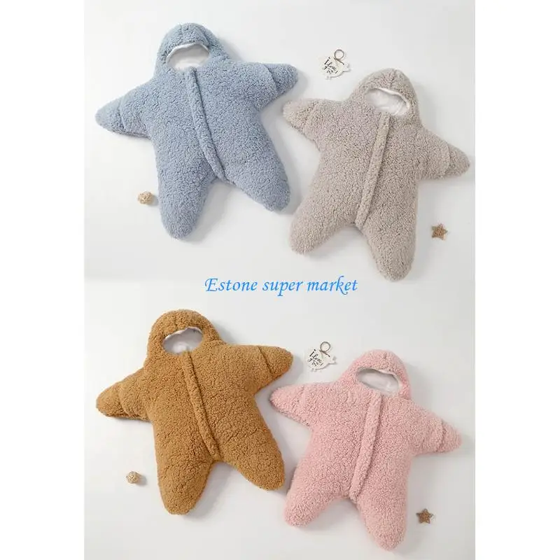 090B Baby Sleeping Bag Ultra-Soft Lamb Fleece Newborn Receiving Blanket Sleepsack Nursery for Infant