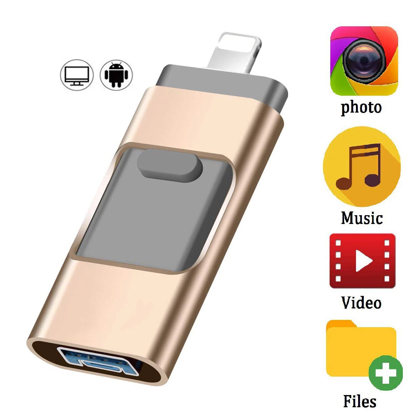 

USB 3.0 флеш-накопитель для iPhone, Type-C, Android и ПК, 4-в-1 ультраскоростная флешка для фото, 64 ГБ, 128 ГБ, 256 ГБ, 512 ГБ, 1 ТБ