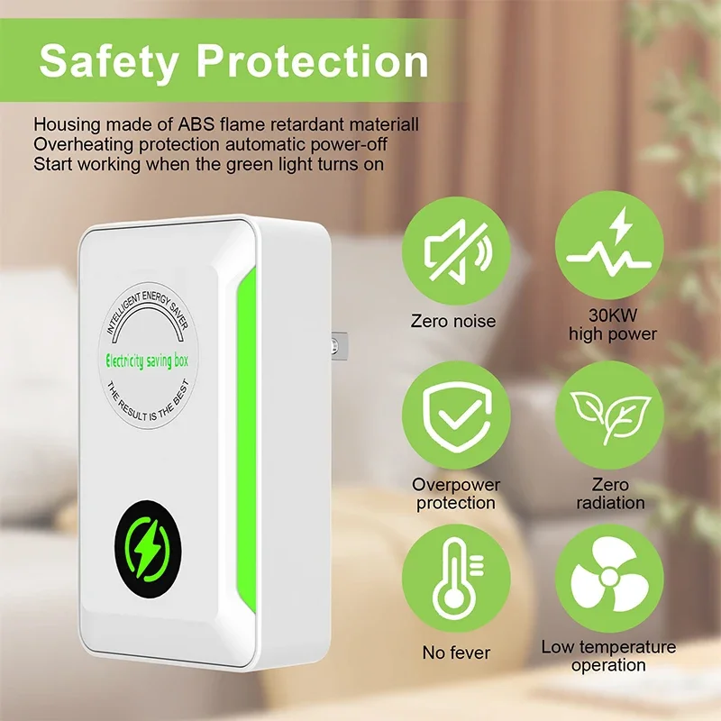 جهاز توفير الطاقة الذكي، محول مقبس الولايات المتحدة/الاتحاد الأوروبي لتقليل التكلفة الفعالة في المكتب والمنزل #3