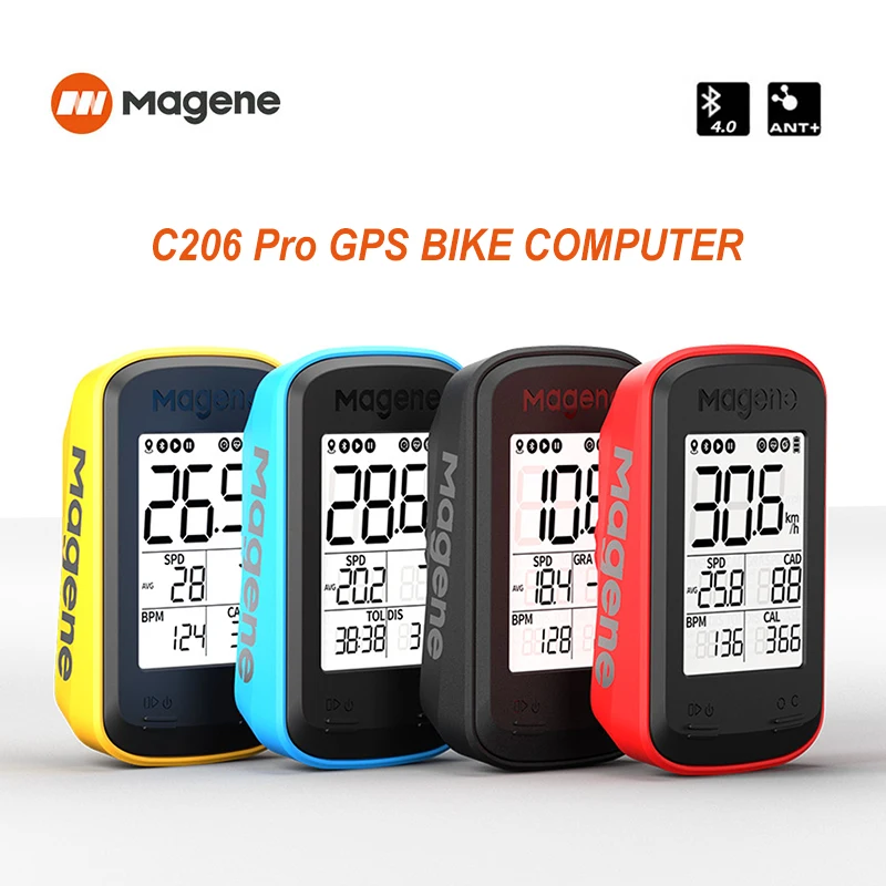 Magene-C206 Pro Wireless Bike Computer com Cadence Cycling Sensor, GPS, velocímetro, impermeável, estrada, MTB, bicicleta, Bluetooth, ANT