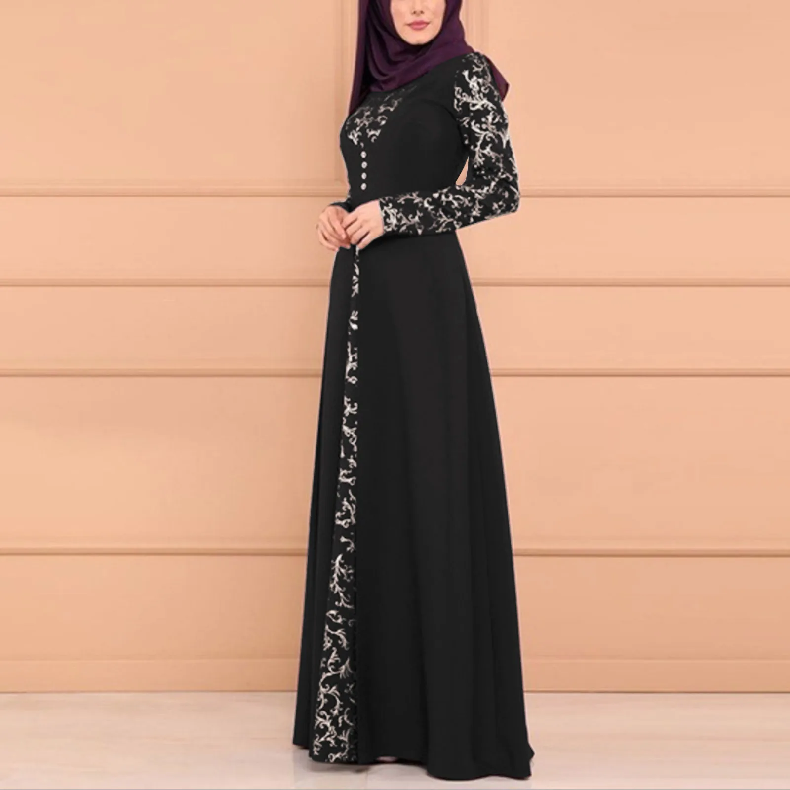 Арабское марокканское мусульманское женское платье Abayas Рамадан с принтом Abaya раньше мусульманский кафтан длинное платье длинные платья Largos