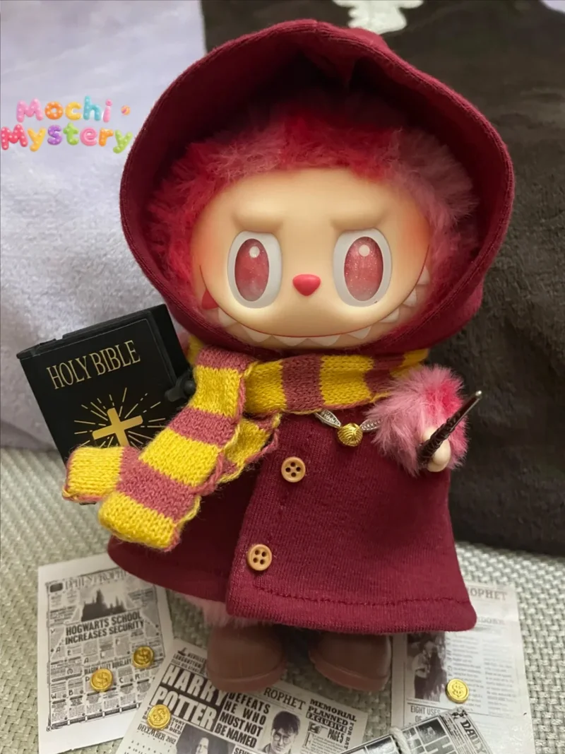 

17cm for Labubu Halloween Costume Gryffindor Wizard Outfit Set Perfect Fit for V1 V3 Body New Style Doll Clothes with Accessorie