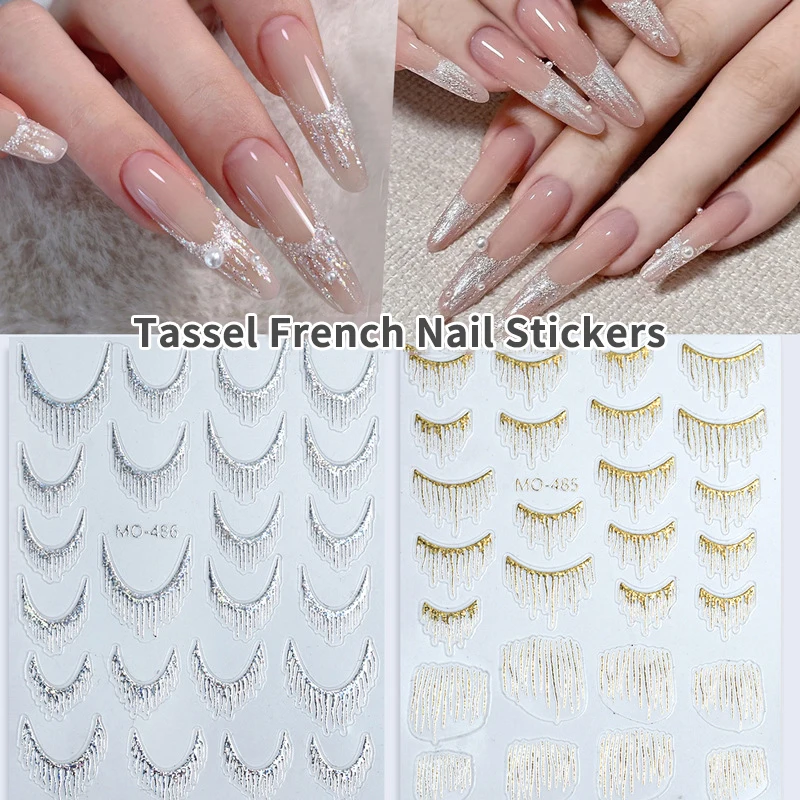 

Tassel French Nail Sticker Nail Art Decoration 3D Sticker Nail Adhesive Nail Charm Nail Art Accessories