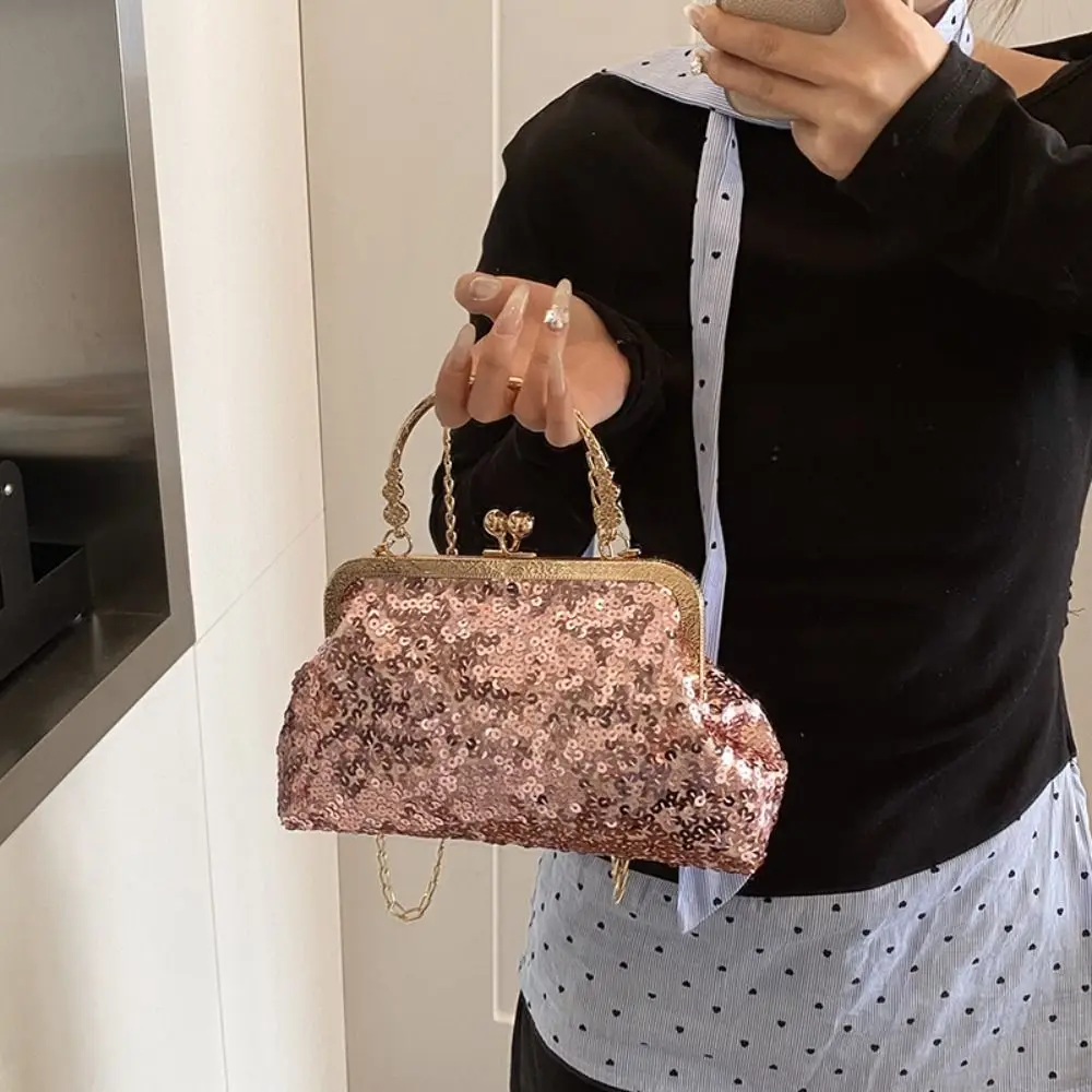 

Sequins Evening Clutch Bag Fashion Evening Bags Chain Strap Bling Shoulder Bag Large Capacity Top Handle Purse for Wedding Party