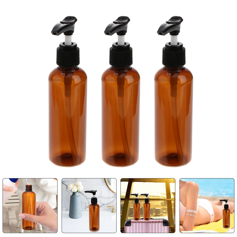 

5pcs Empty Pump Bottles 100Ml Refillable Shampoo Dispenser Body Wash Bottles Leak-Proof Travel Friendly Press Pump Soap
