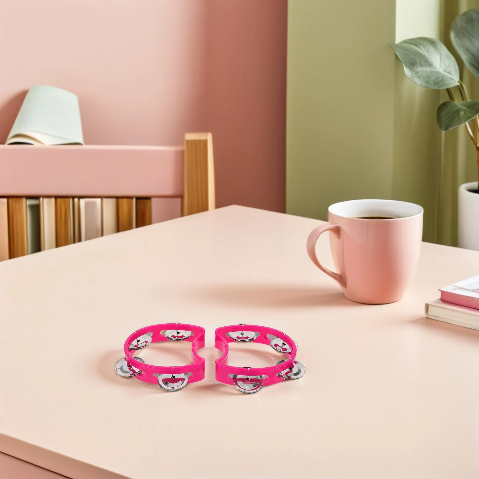 

12Pcs Kids Tambourine Hand Bell with 4 Jingles Plastic Percussion Shaker Lightweight Comfortable Grip for Musical Exploration