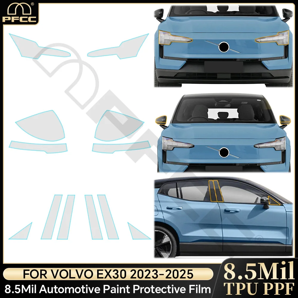 

Protection Film for Volvo EX30 2023 2024 2025 PreCut PPF Accessories Headlight Film Rearview Clear Body Sticker 8.5mil