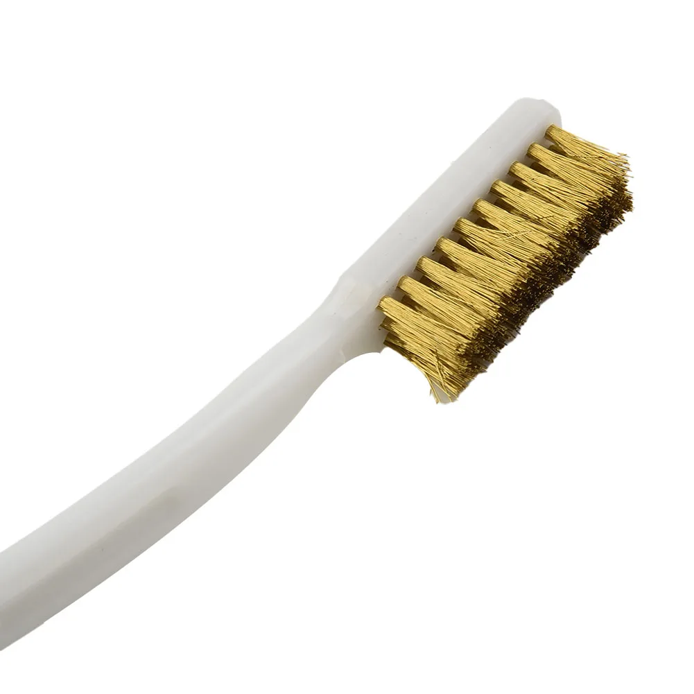 Brosse métallique en laiton blanche, outil de construction de voiture Question17.5 x 1.2x2cm poignée en plastique, pratique pour l'extérieur