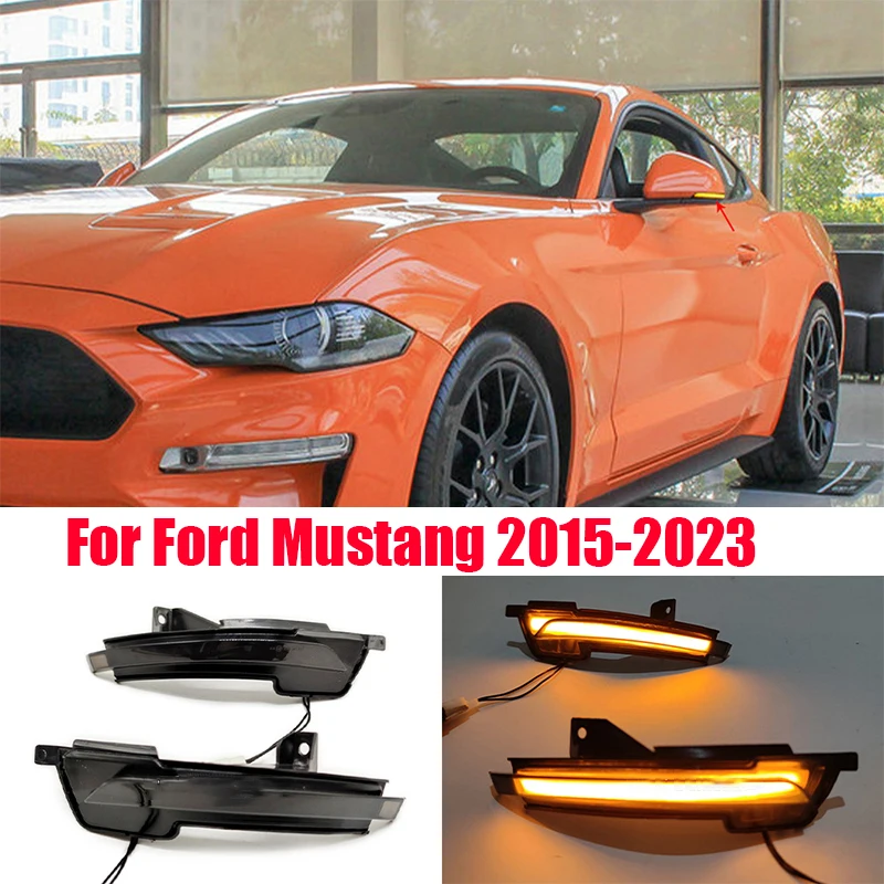 

For Ford Mustang 2015 2016 2017 2018 2019 2020 2021 2022 2023Car rearview mirror flow light assembly exterior modification parts