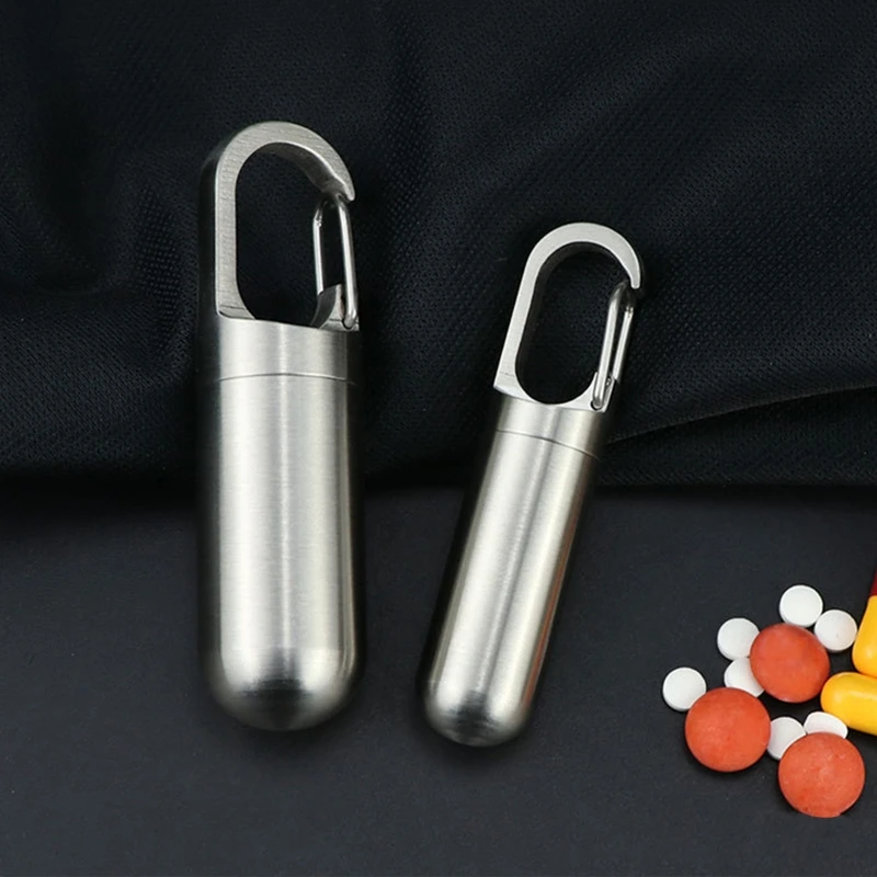 EDC Storage Box Metal Cylinder Pill Case Multifunction Tool Ultralight Portable Case  Outdoor Drop Shipping