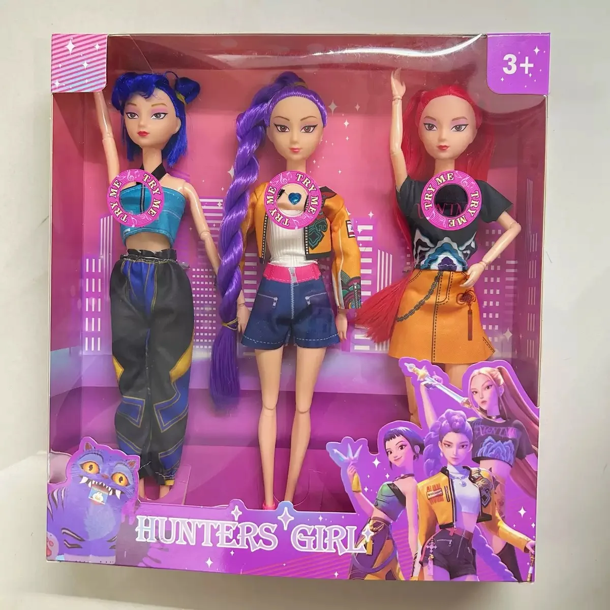 

Kpop Demon Hunters Hunters Girl Dolls Set 11 Inch Articulated with Music Rumi Mira Zoey Huntrix Collectible Toy Gift for Fans