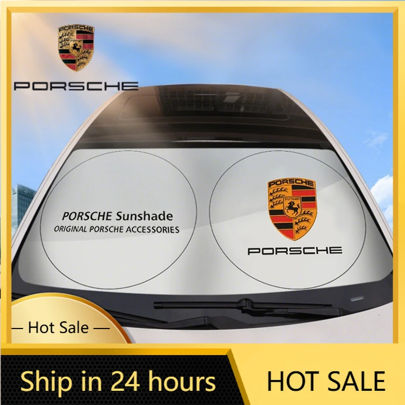 

Наклейка на автомобиль для Porsche, складная солнцезащитная шторка на лобовое стекло, защита от солнца и УФ-излучения для Porsche Cayman Paju