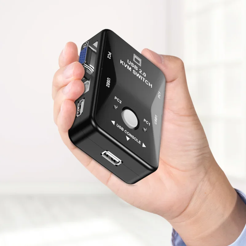 Switch KVM porta vga2: uno per due host, condivisione tastiera e mouse, USB sincrono