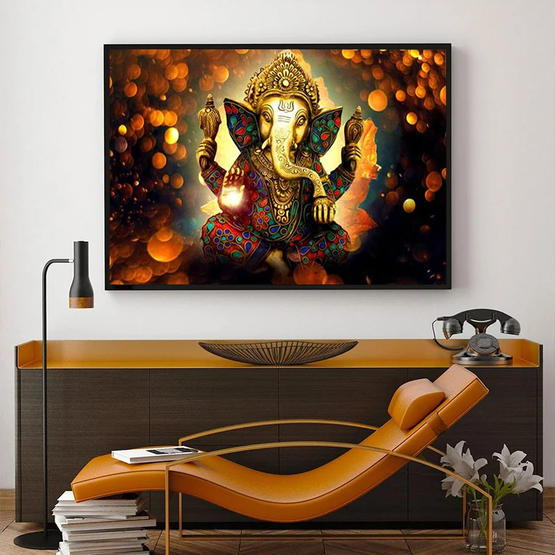 Lord Ganesha Canvas Paintings On The Wall Art Posters and Prints Hindu Gods HD Pictures For Living Room Home Decor Frameless