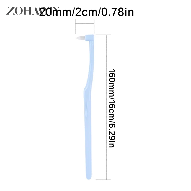 Pequena cabeça plana Toothbrush, escova ortodôntica, escova interdental, Oral Care Tool, Cluster, único pacote, 1Pc