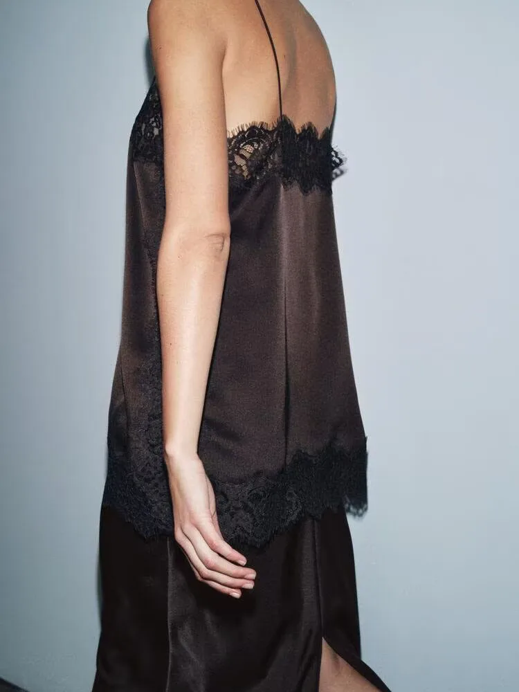 Gonna sexy in pizzo nuovo arrivo inverno 2025 Faion da donna in seta con stampa geometrica lunga Sve Top Ensemble tradizionale etnico...