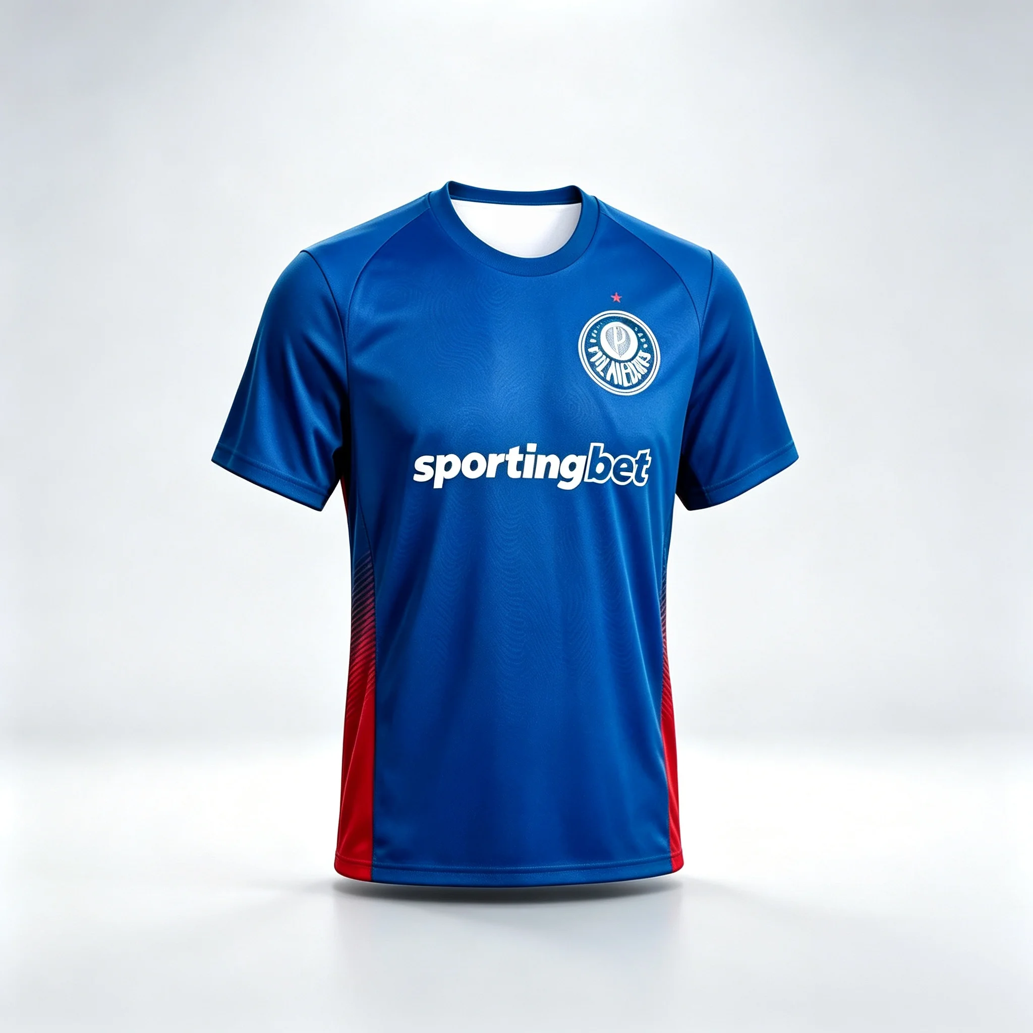 Weißes Fußballtrikot für Herren mit roten Seitenstreifen, Sportingbet-Print, schnelltrocknendes Fußballshirt, Fan-Version, passende Familienkleidung. – Detail 9