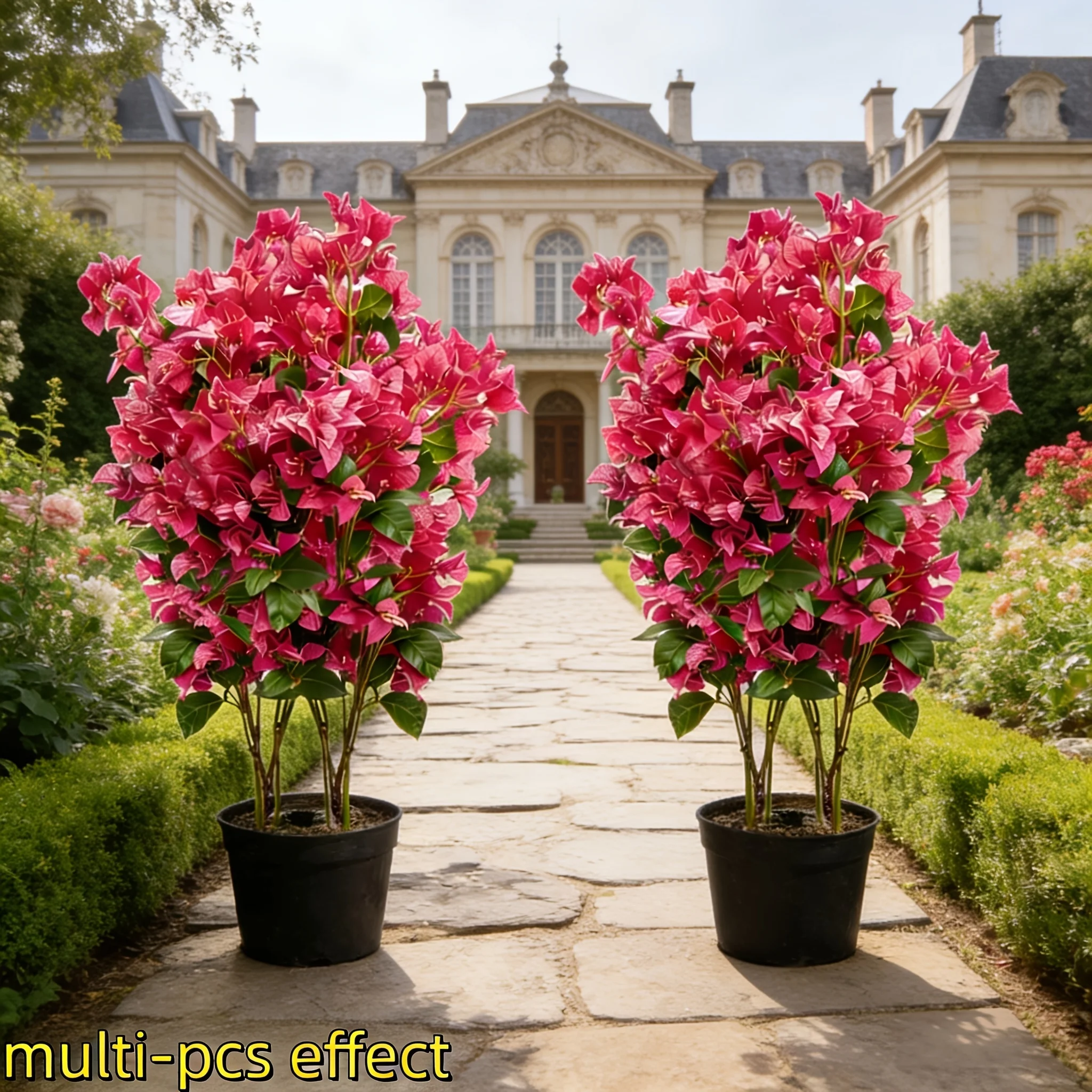 3/12 Pieces 1 Piece = 24 Flowers 31inch Large Artificial Bougainvillea Tree - Outdoor Artificial Flowers, Bougainvillea, Maintenance-Free, Beautiful Decoration, Suitable for Indoor and Outdoor Decoration/Outdoor Arrangement, Courtyard, Garden, Wedding, Hotel and Shop Decoration, Valentine's Day, Mother's Day, and Easter Decorations, Spring and Summer Decorations, Stylish Plant Design, Home/Outdoor Artificial Flowers, Does Not Include Flower Pots