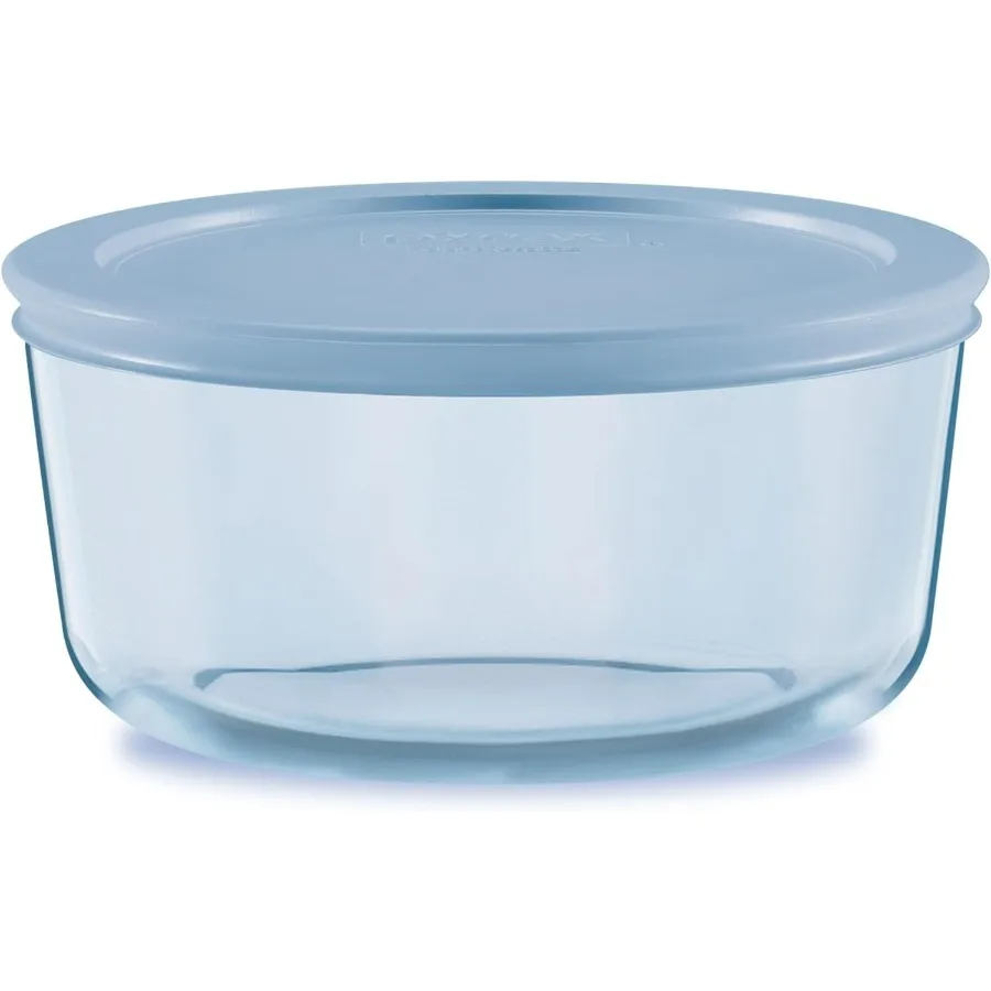 

Pyrex Colors Tinted 4 Cup Medium Round Food Storage Container Snug Fit NonToxic Plastic BPAFree Lids Freezer Dishwasher Microwa