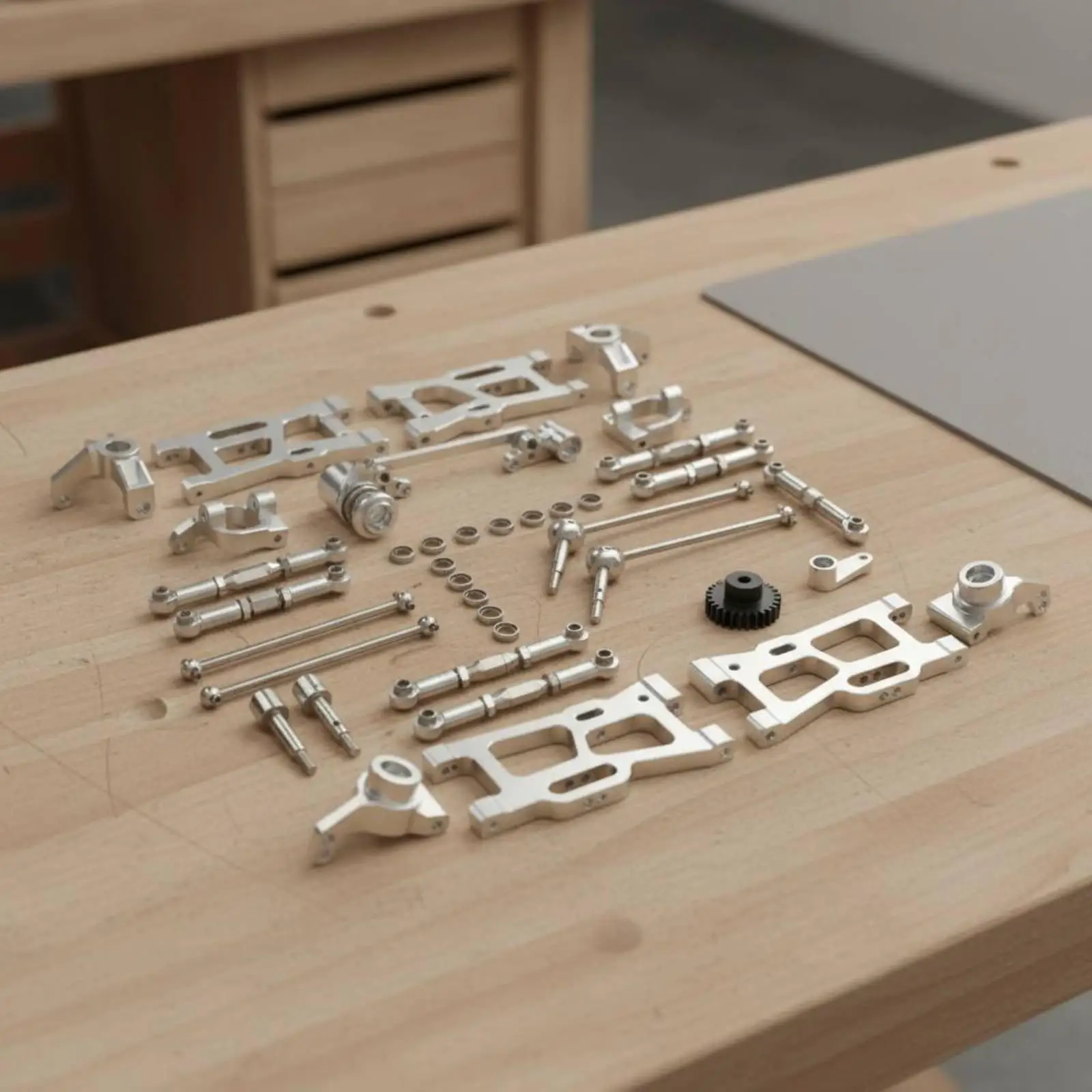 RC Car Metal Upgrade Kit: Wear-resistant shock absorbers and steering components