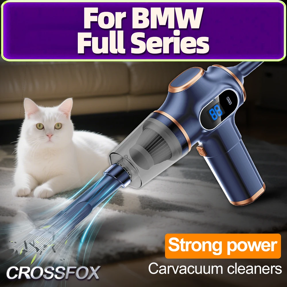

Car Vacuum Cleaner 98000pa Mini Car Cleaner Type-C Charge Portable Cordless 1500mAh Handheld Vacuum Cleaner For BMW Full Series