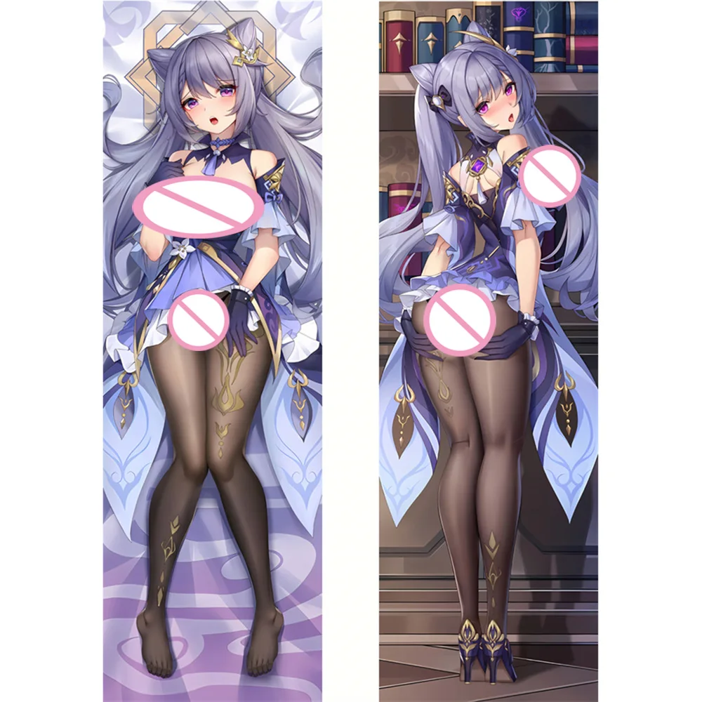 

Обнимающая наволочка Genshin Impact Keqing Dakimakura, длинная двухсторонняя привлекательная наволочка в стиле аниме Otaku