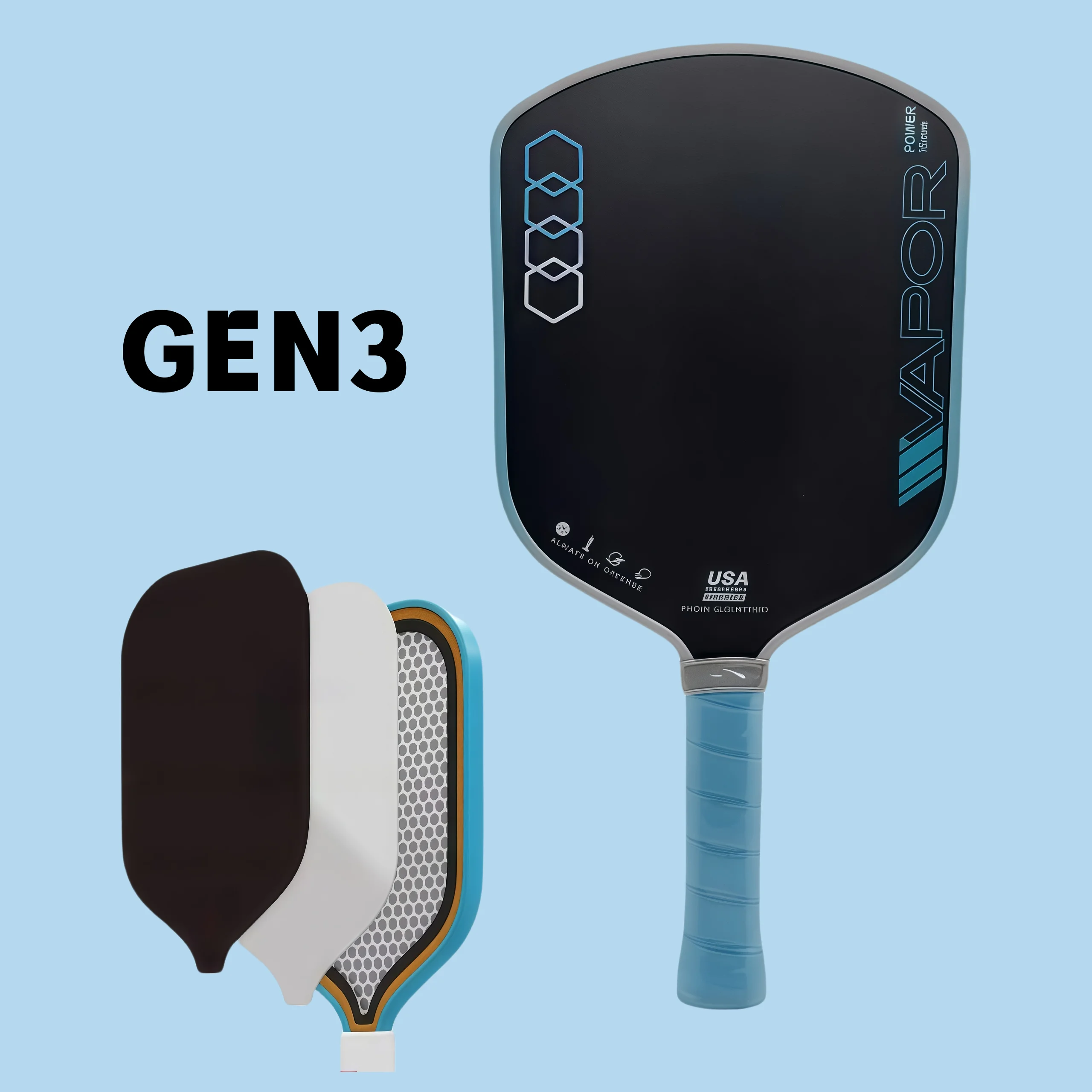 

Совместное весло Pickleball с сердечником из углеродного волокна T700 — профессиональная ракетка турнирного класса