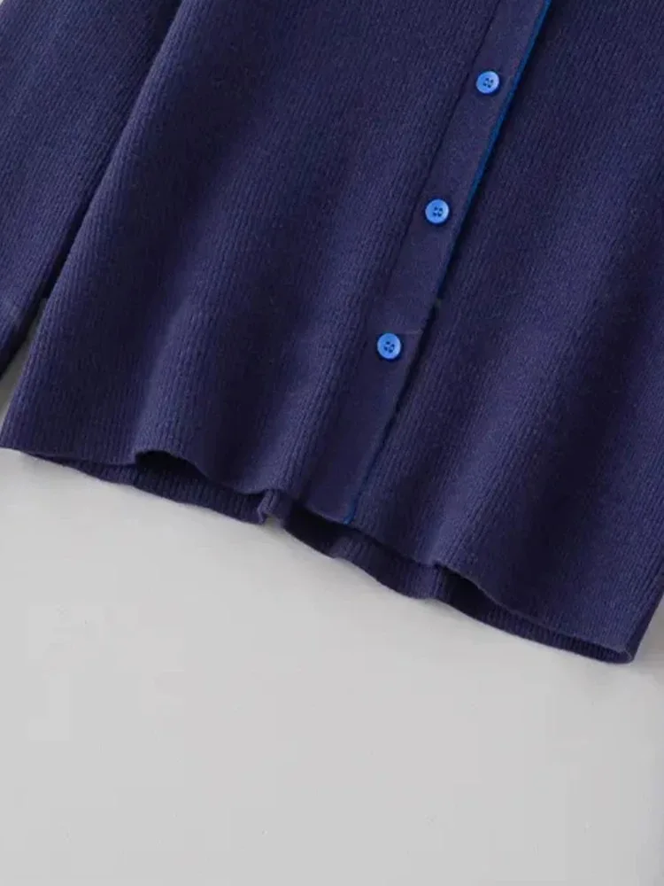 Faionable Color Blo V-Ne Maglieria da donna Ele Versatile Cardigan aperto Top Trendy Autunno Inverno Nuovo arrivo