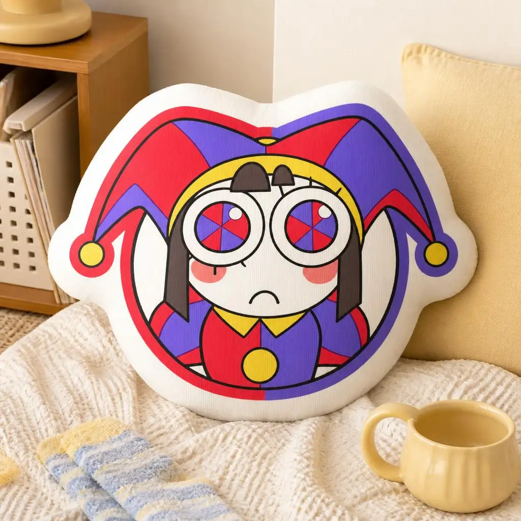 Pomni Cartoon Character Shaped Pillow Irregular Stuffed Cushion Amazing Digital Circus Throw Pillow Sofa Home Decor Gift