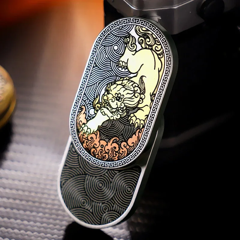 マジックハンドEDC貔貅リズミカル回転ステンレス鋼メカニカルメタルディンディン指先プッシュカード減圧玩具