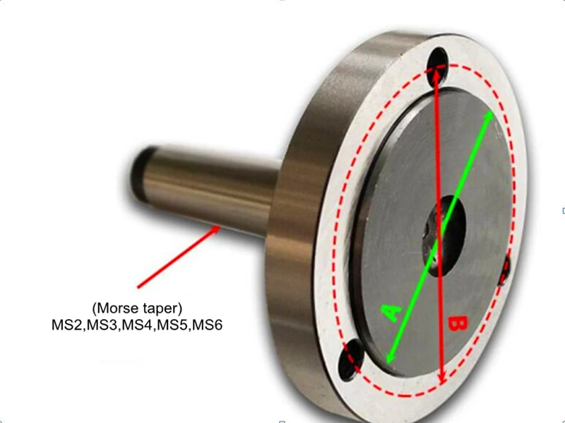 80mm,100mm,125mm,130mm,160mm Flange Connector MS2,MS3,MS4,MS5 Taper Shank for K11,K12 Series 3 Jaw 4 Jaw Chuck K11-80 K12-80