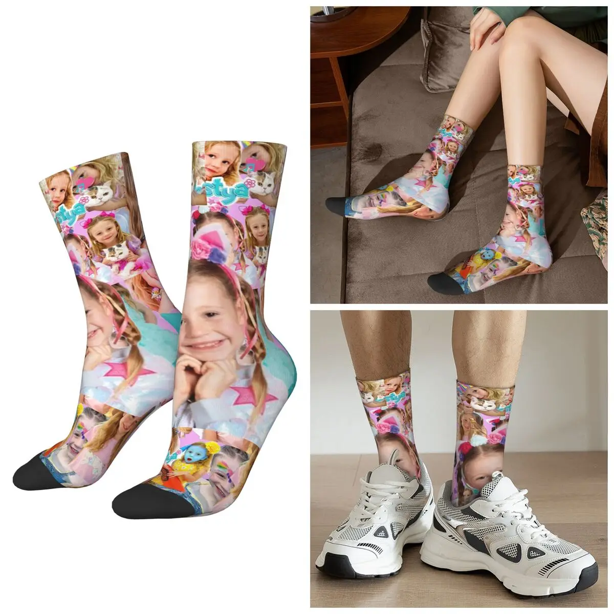 

Всесезонные милые носки с героями мультфильмов Like Nastya Kawaii, спортивные носки в стиле Харадзюку, впитывающие пот чулки для мужчин и женщин, подарки