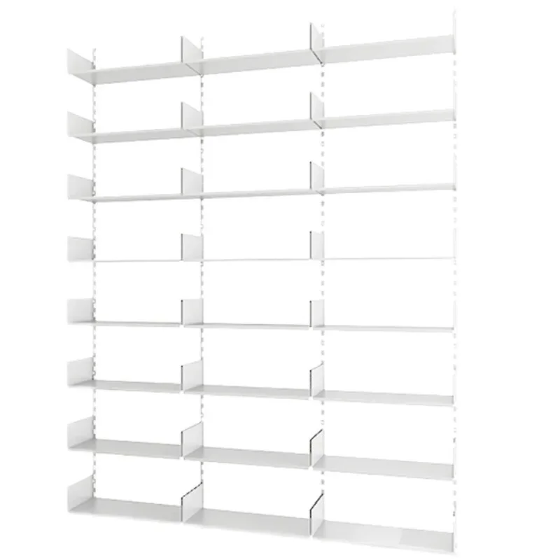 Simple whole wall track shelf combination multi-layer wall mounted metal storage bookshelf display cabinet decoration