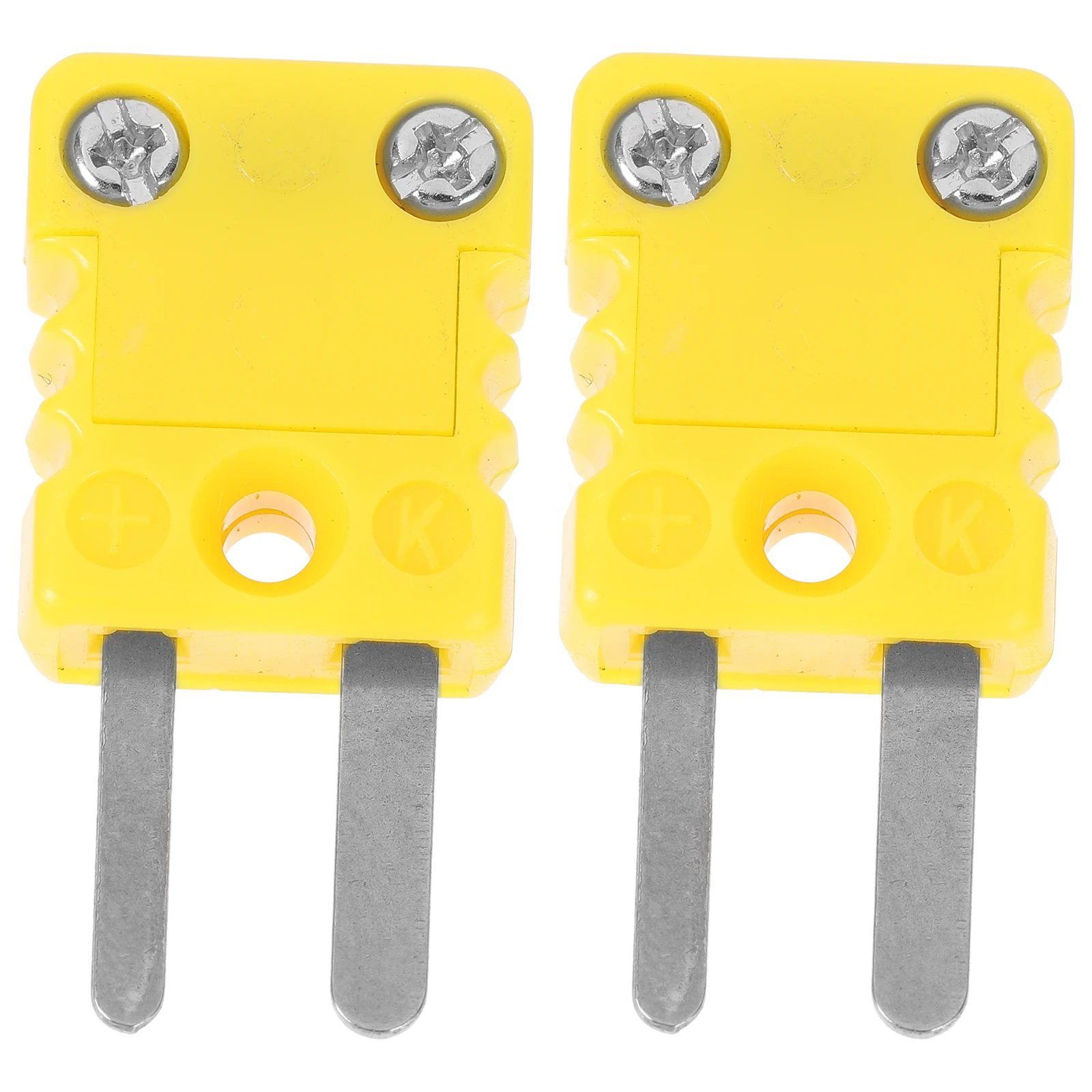 

2 Pcs Yellow Mini K Type Thermocouple Plug Socket Connector Joint Replacement Wire Plastic Insulation High Durability Practical