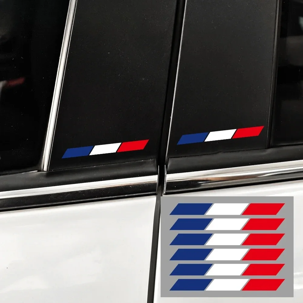 6Pcs 2D Flat Racing Stripe Vinyl Stickers, Waterproof Decal for Car B-Pillar Exterior Decor, Holiday Gift