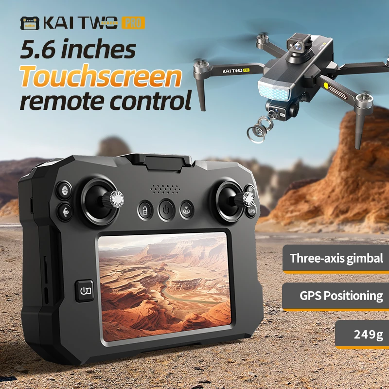 

NEW KAITWO three-axis gimbal 5.6-inch touchscreen version with all-round laser obstacle avoidance, GPS optical flow positioning