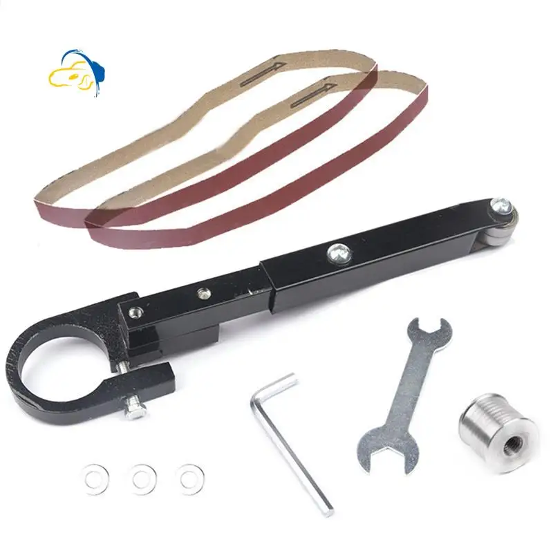 aef4-エアベルトサンダーアタッチメントサンダーサンディングベルトアダプターパイプベルトサンダー修正されたサンドベルトマシン電動ベルトグラインダー