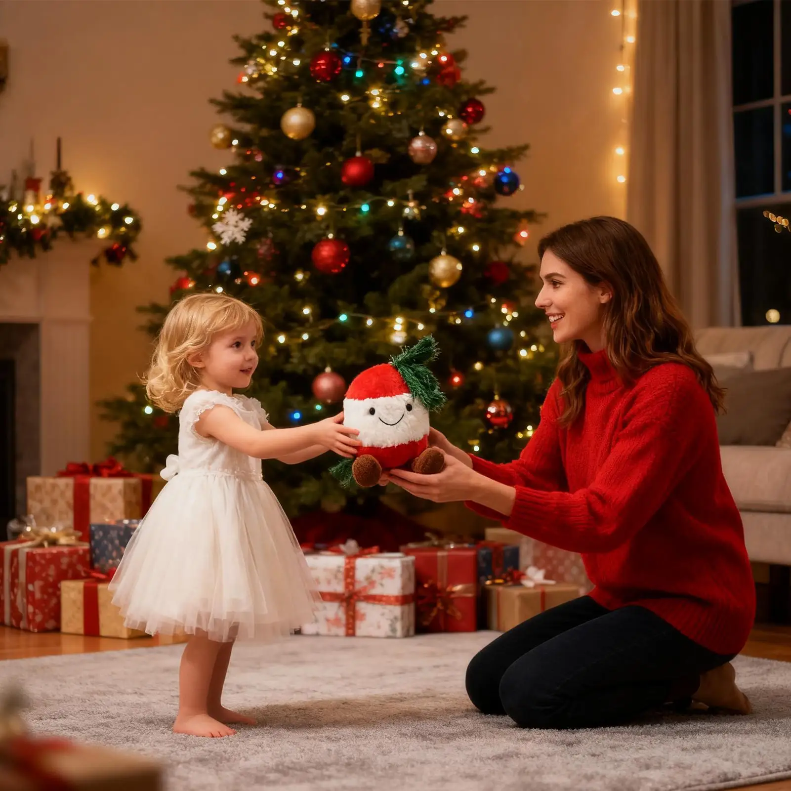 

Рождественские плюшевые мягкие очаровательные детские игрушки, обнимающийся колокольчик, чучело животного для домашнего стола, диван на день рождения, для мальчиков и девочек, друг