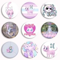 Needy Girl Overload Love Forever Cat Button Pin Kawaii Cute Amy Kangel Funny Meme Brooch Badge Bag Decor Fans Collect Gifts