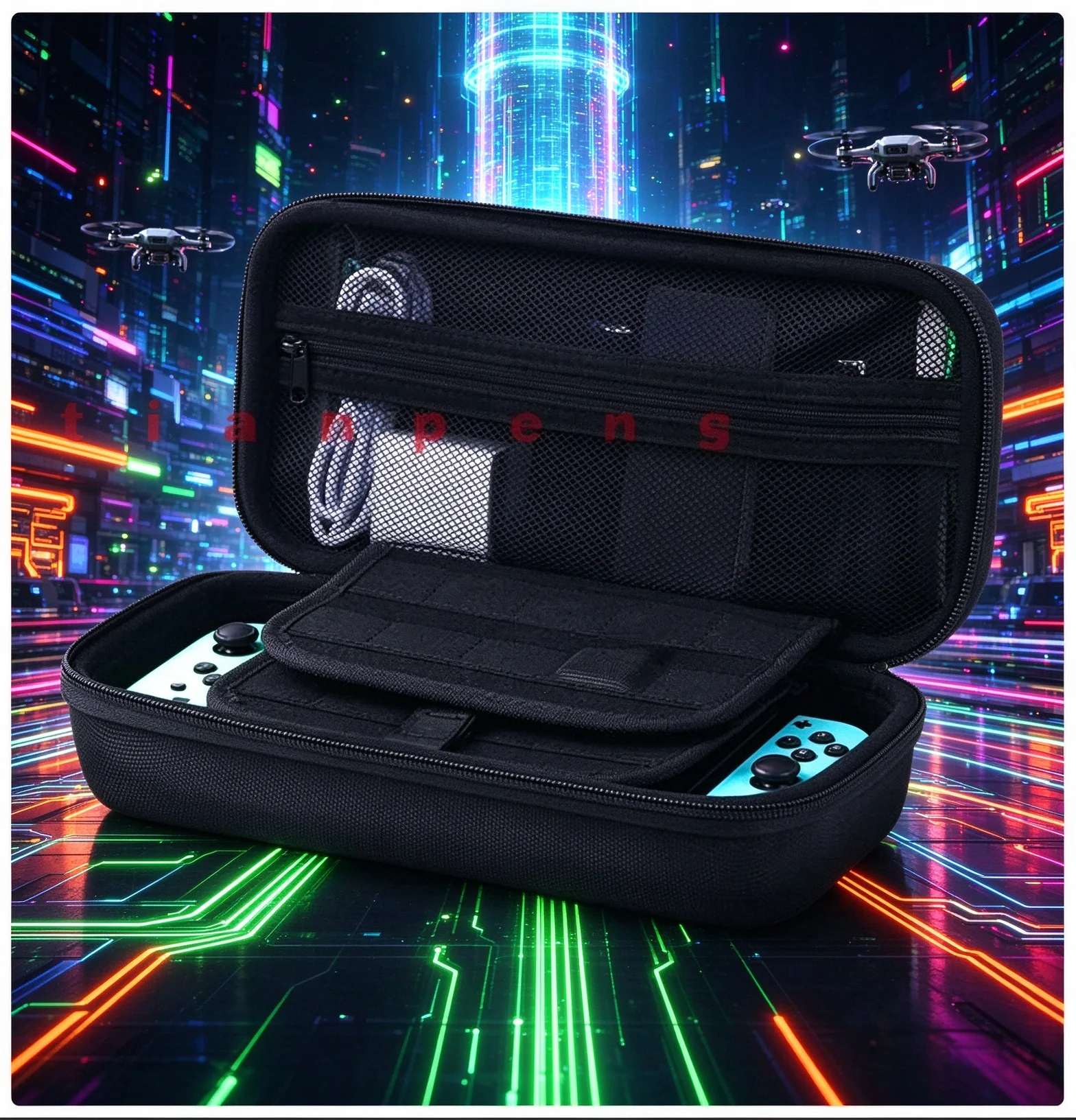 Storage Bag For Switch (OLED) Thick Buffer Lining Cushions Accidental Drops And Reduces Damage Risk During Transportation And