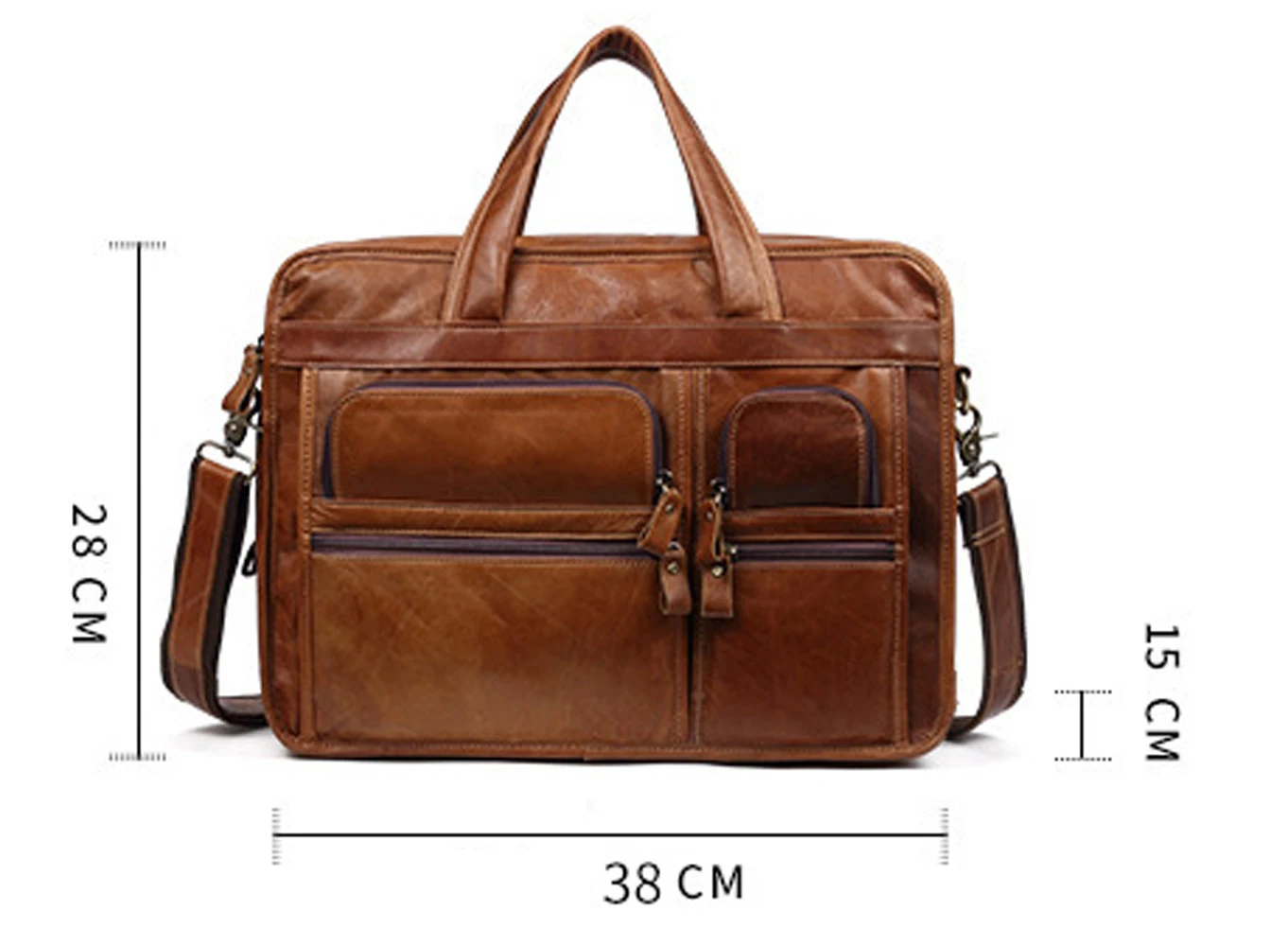 Retro High-Capacity Genuine Leather  Vintag Men Handbag Laptop Euramerican Fashion Leather Business Business Shoulder Bag