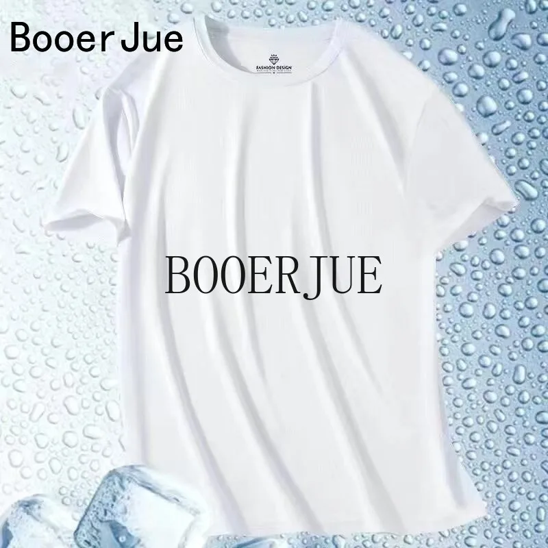 Outdoor 5XL Sommer Eisseide Herren T-Shirt Kurzarm Rundhals Atmungsaktiv Dünn Sport Lauf Schnelltrocknend Weich Elastisch – Detail 11